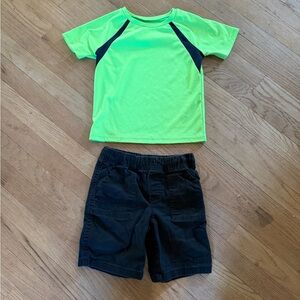 jumping beans Neon Green Active Tee with Black Logo